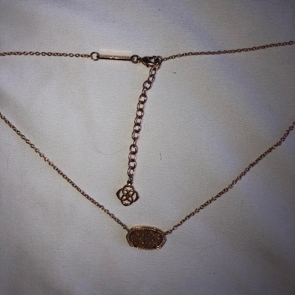 Elisa Pendant Necklace In Rose Gold (Drusy)